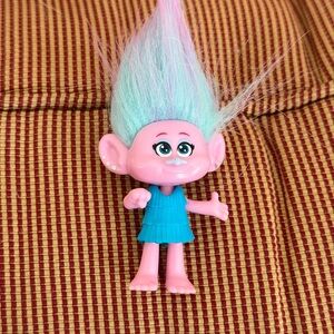 Mattel 2022 Pink and Blue Troll Figurine 2” Doll